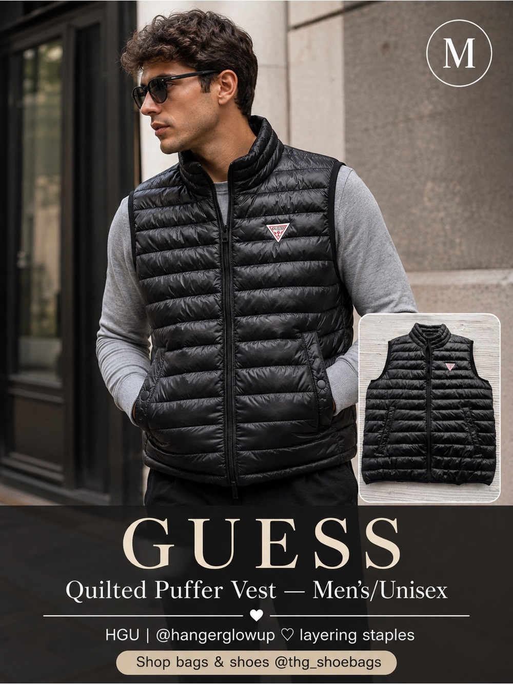 GUESS Quilted Puffer Vest — Men’s/Unisex
